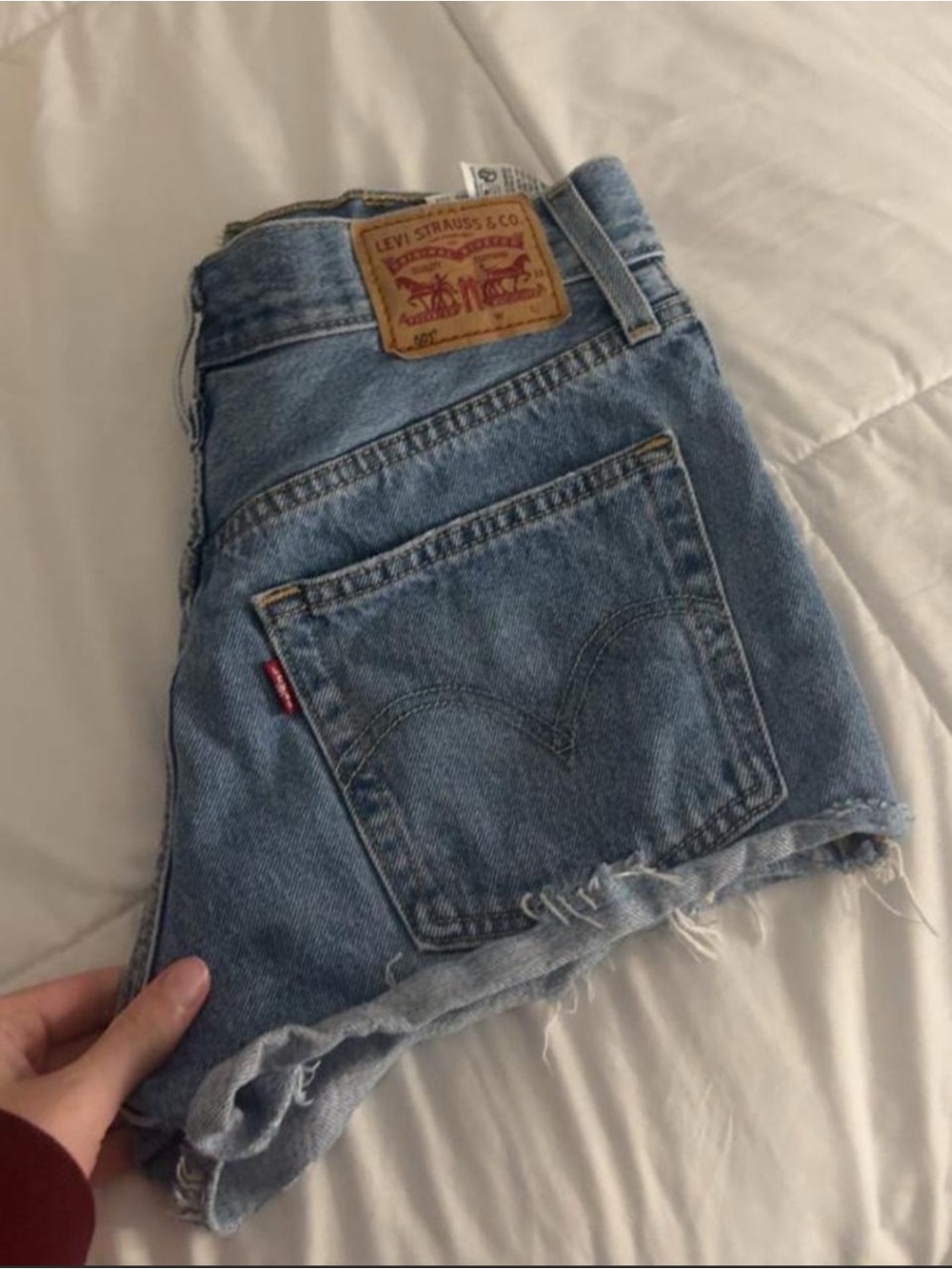 Levi's Light Blue High-Rise Cutoff Denim Shorts
